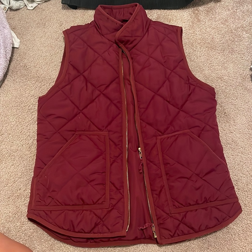 Jcrew puffer vest crimson size small
